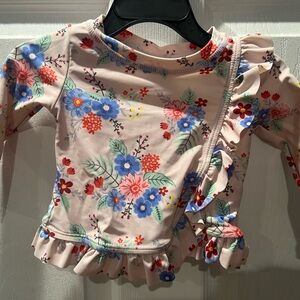 Used ruffle butts 2 piece swimsuit (see pictures of stains)